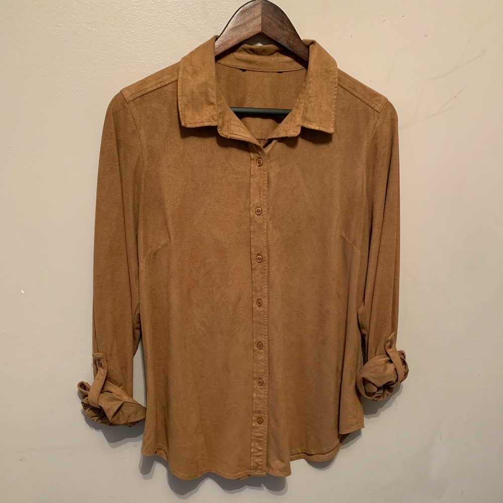Suede Blouse Button Down